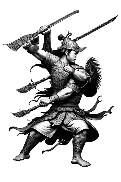 Chinese Stone Soldiers Fighting