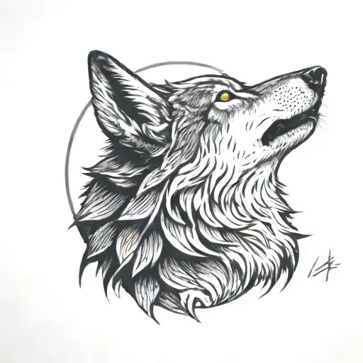 Lone Wolf Howling At The Moon