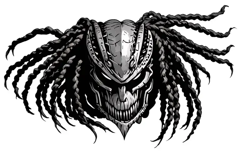 Predator Mask With Dreads