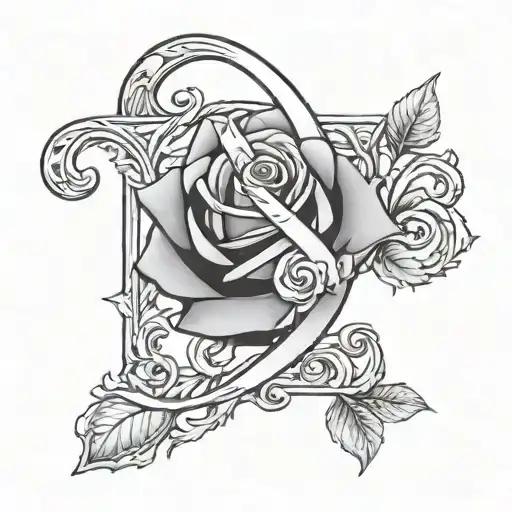 The Letter S With A Rose Intertwined