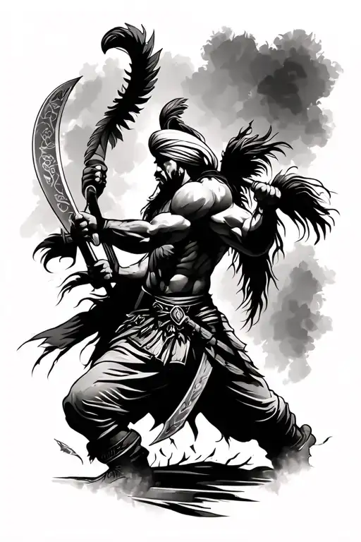 Punjabi Warrior Battling