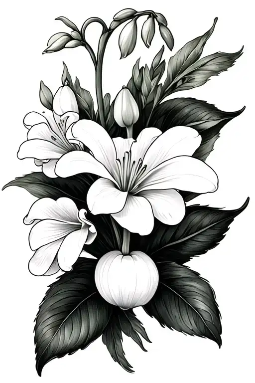 Lilly Of The Valley And Lilly Fine Line Black Grey