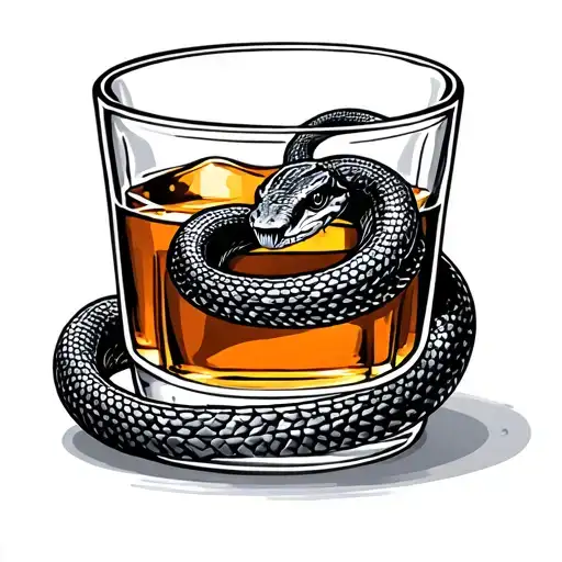 Snake In Whiskey Glass