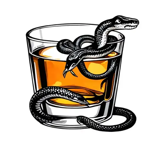 Snake In Whiskey Glass