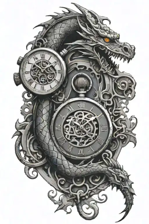 A Long Dragon And Pendant Watch