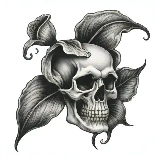 Scalpel Skull Calla Lilly Flower Surrounded