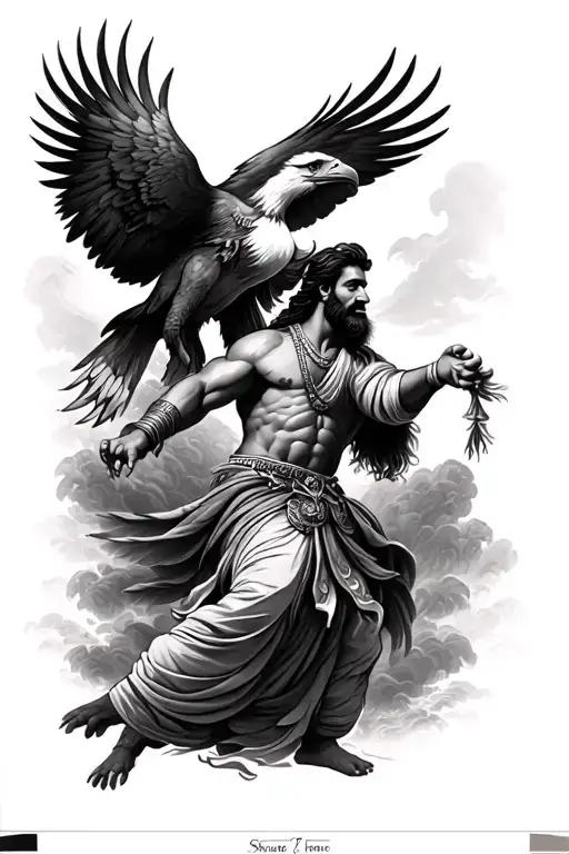 Shivaji Maharaj And Eagle Fighting