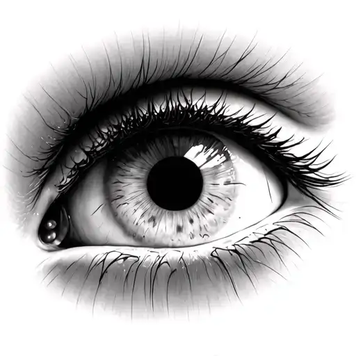 Close Up Realistic Crying Eyeball