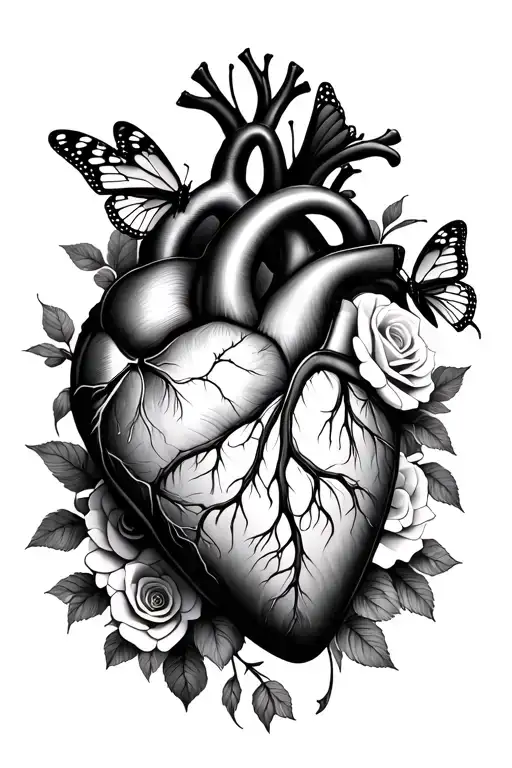 A Heart That Has Kabuki Syndrome And The Anatomy Heart With Butterflies And Roses