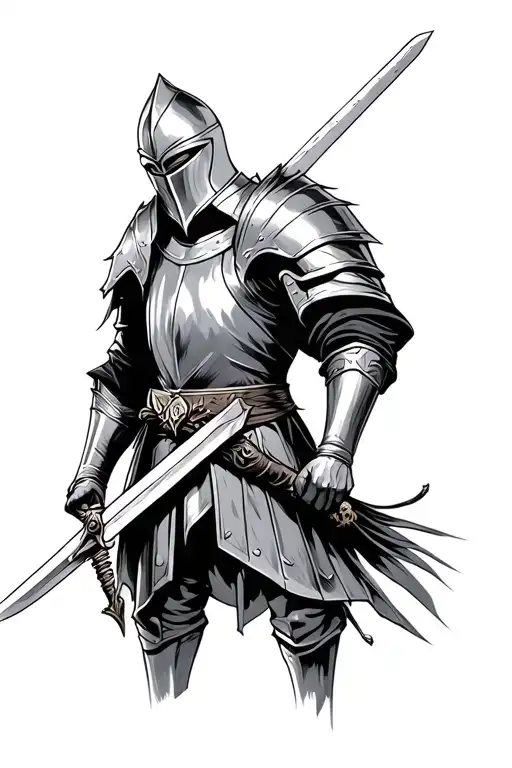 Knight Holding A Sword