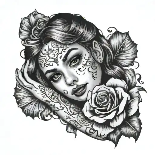 Girl Holding Tattoo In Hand