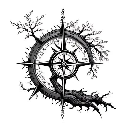 Compass And Willow Tree