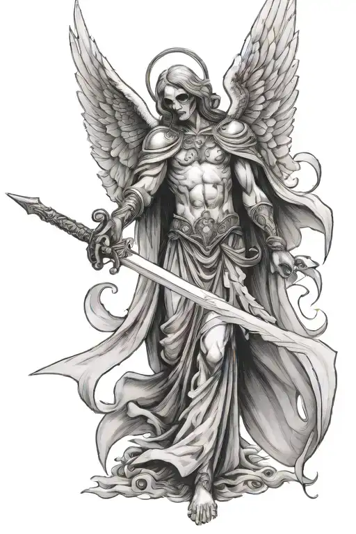 Angel Of Death Holding A Sword