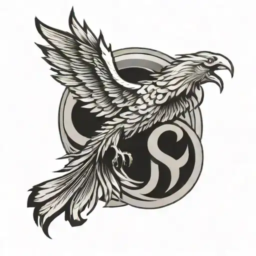 Phoenix Bird With Letter Sp