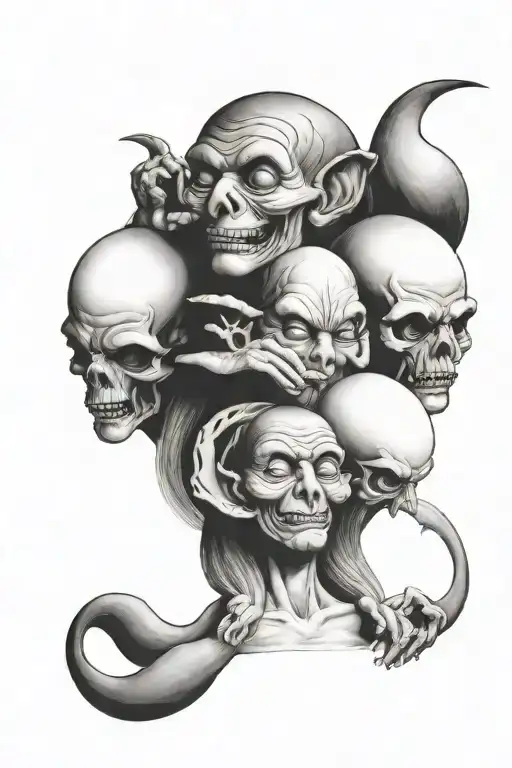 Kobiety See No Evil Hear No Evil Speak No Evil Number 4 Moon