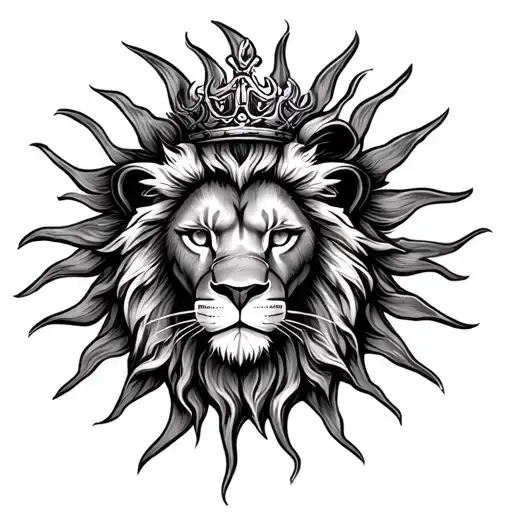 Lion Crown Eye Clock Sun