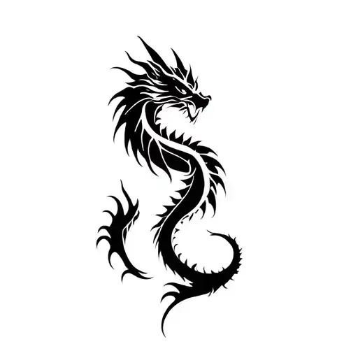 A Tribal Dragon Style Tattoo Design