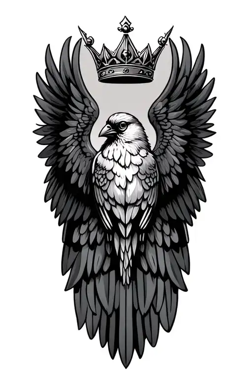 Finch Crest Heraldry Crown Wings