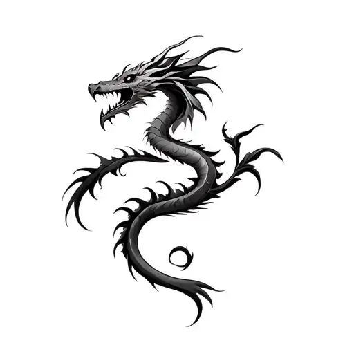 A Tribal Dragon Style Tattoo Design