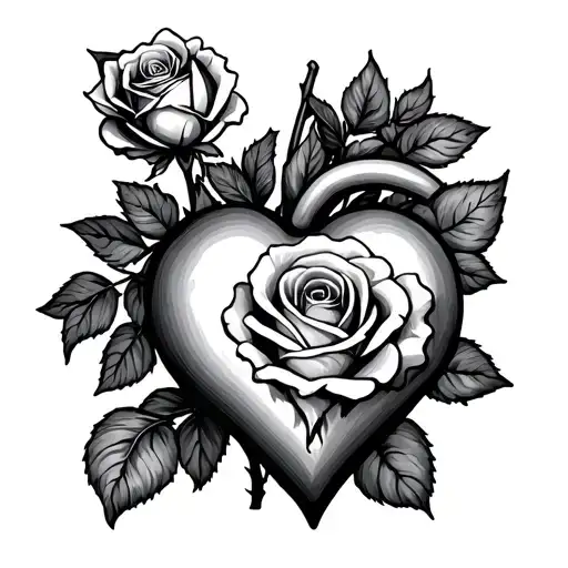 Heart And Rose Growing