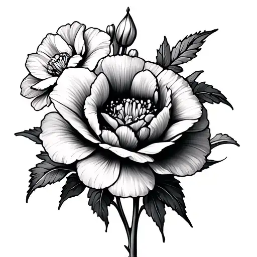 Carnation And Daffodil And Morning Glory Flowers