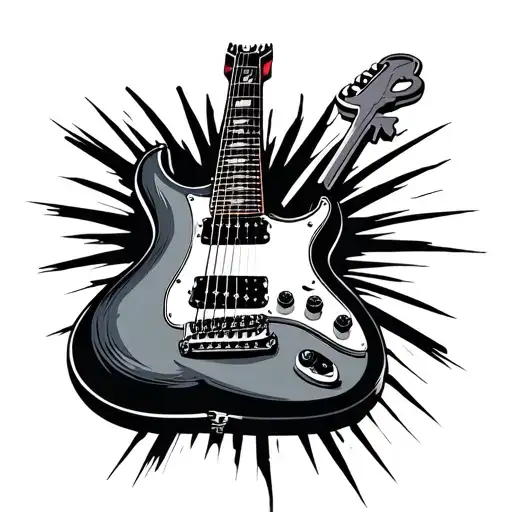 Integrated Floor Key To An Electric Guitar