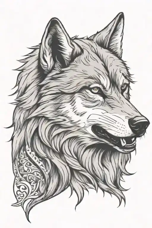 Half Wolf Face Angry