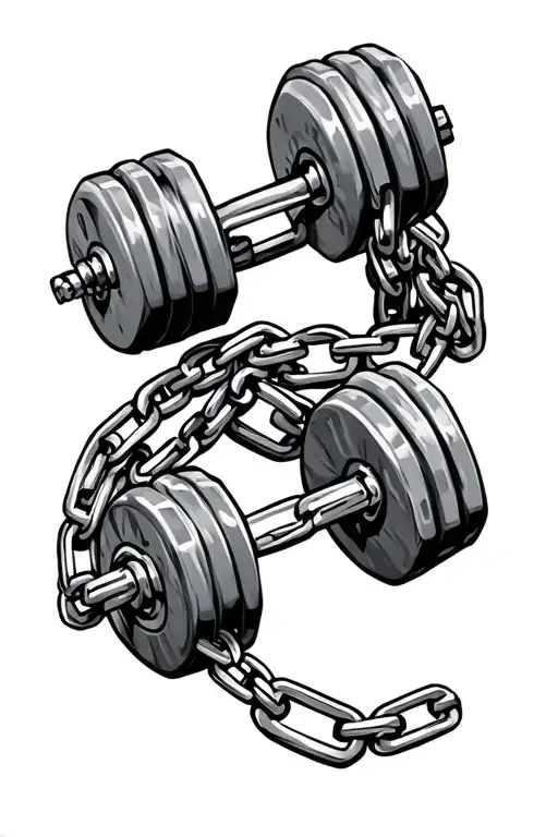 Dumbbells And Chains Wrapped