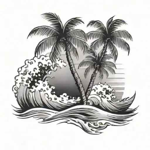 Palm Trees And Waves