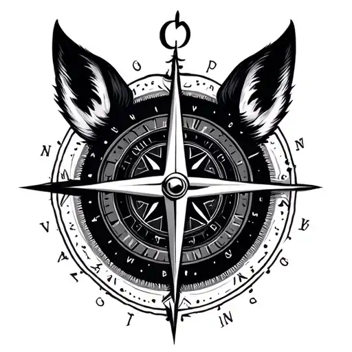 Nordic Compass With A Animal