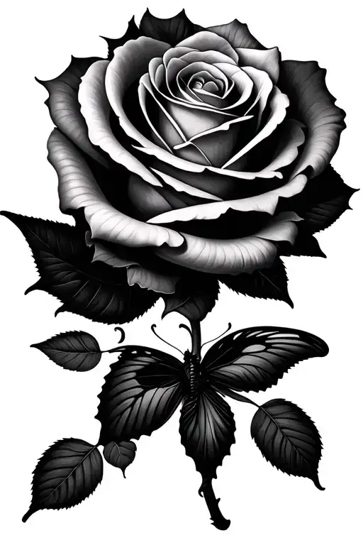 Rose And Butterfly