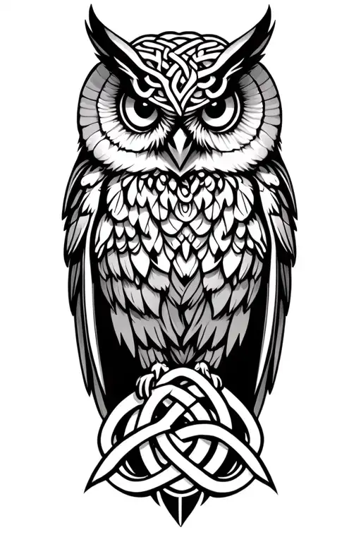 Celtic Knot And Owl
