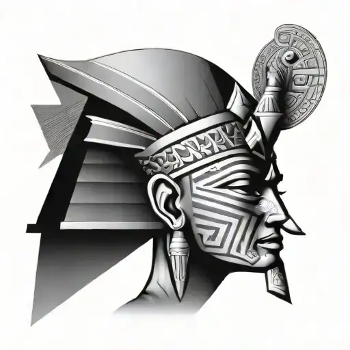 Pharaon Face Within Pyramids