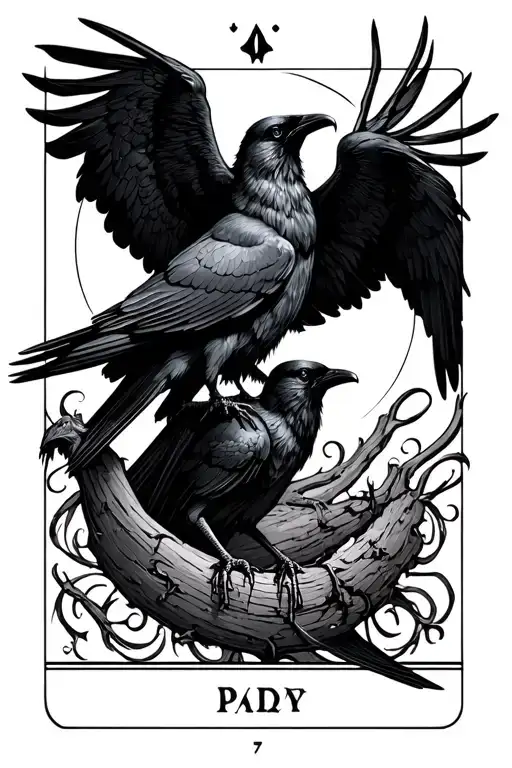 Gothic Ravens And Death Tarot Card