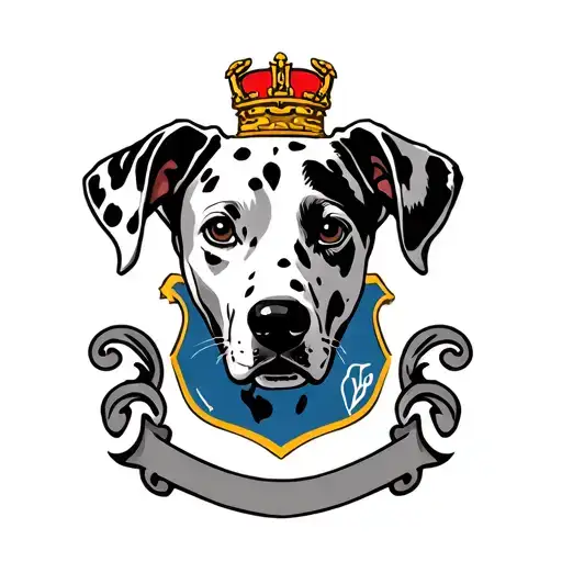 Dalmatian In Pointer Formation As A Family Crest