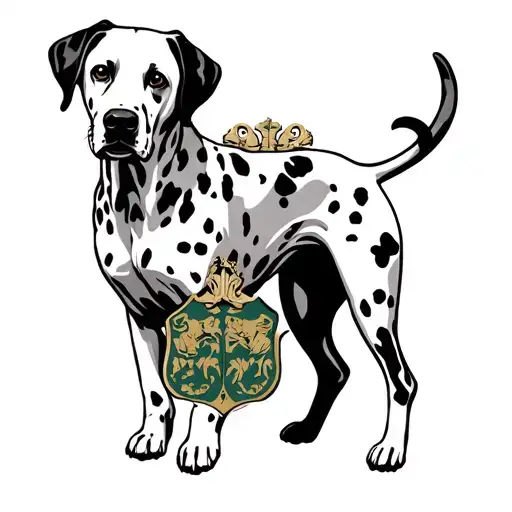 Dalmatian In Pointer Formation As A Family Crest