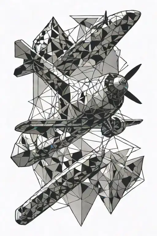 Airplane With Geometric Shapes