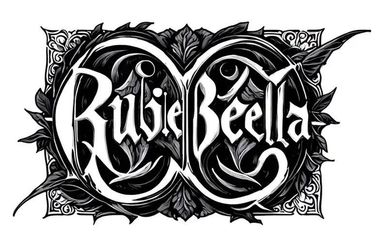 Ambigram Tattoo Rubiebella