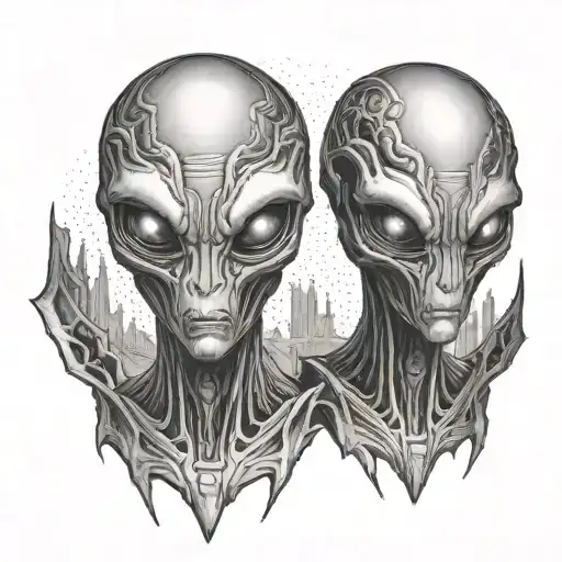 Aliens Facing Each Other