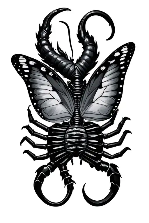 Butterfly And Scorpio Sign Intertwined