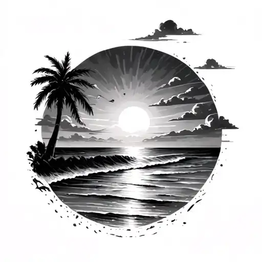 Seashore With Sunset