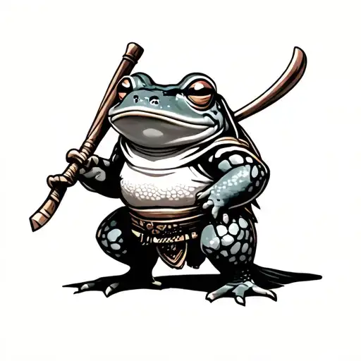 Frog Samurai Standing