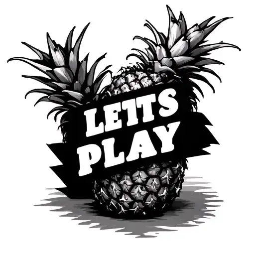 Pineapple With The Text Lets Play
