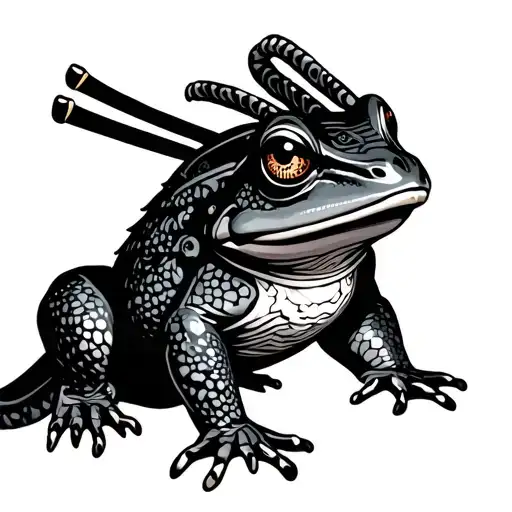 Samurai Frog Sitting