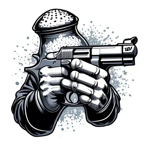 Salt Shaker Holding A Gun