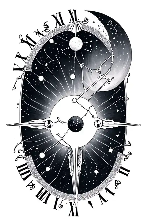 Aquarius Constellation With Roman Numerals Mcmxc Included