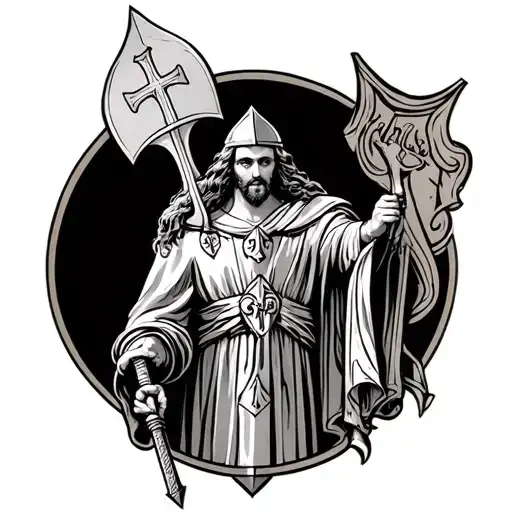 Knights Templar With Ave Ave Christus Rex