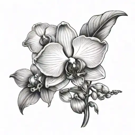 Orchid With Stem With Angel Wing Attached