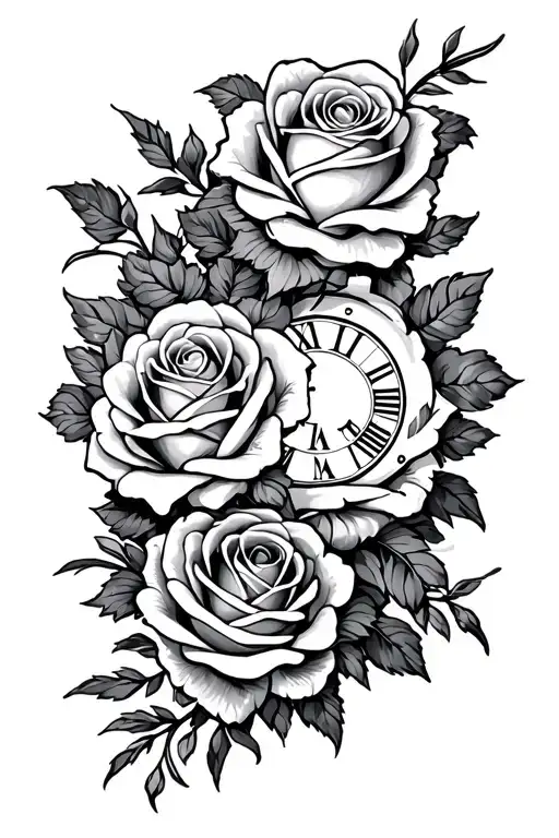 Roman Numerals With Roses