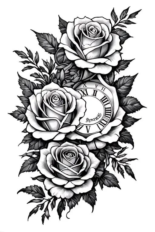 Roman Numerals With Roses